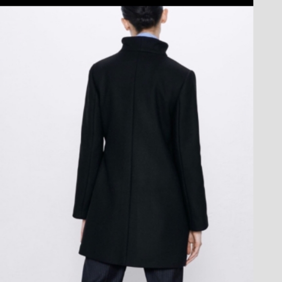 Zara Manteco Italian Wool buckle wrap coat XS - Picture 5 of 12